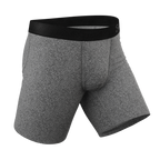 The Seattle Skyline | Black Marble Heather Ball Hammock® Boxer - Long Leg - Shinesty