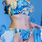 The Sedona Siesta | Blue And Orange Stripe paradICE™ Boob Hammock™ Cooling Bralette - Shinesty
