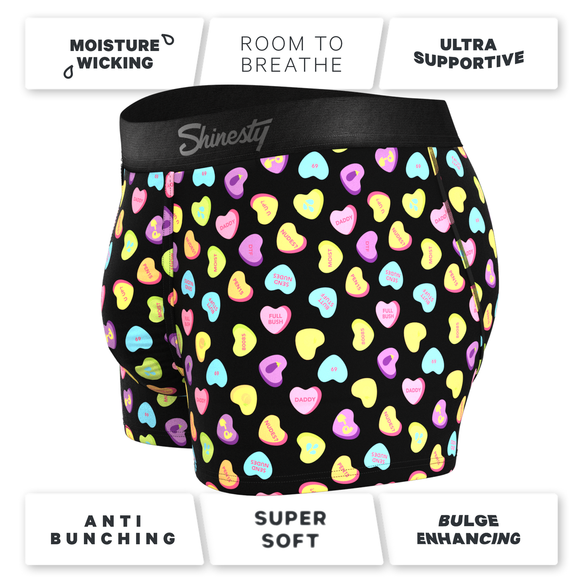 The Smooth Talker | Candy Hearts Ball Hammock® Pouch Trunks Underwear - Shinesty