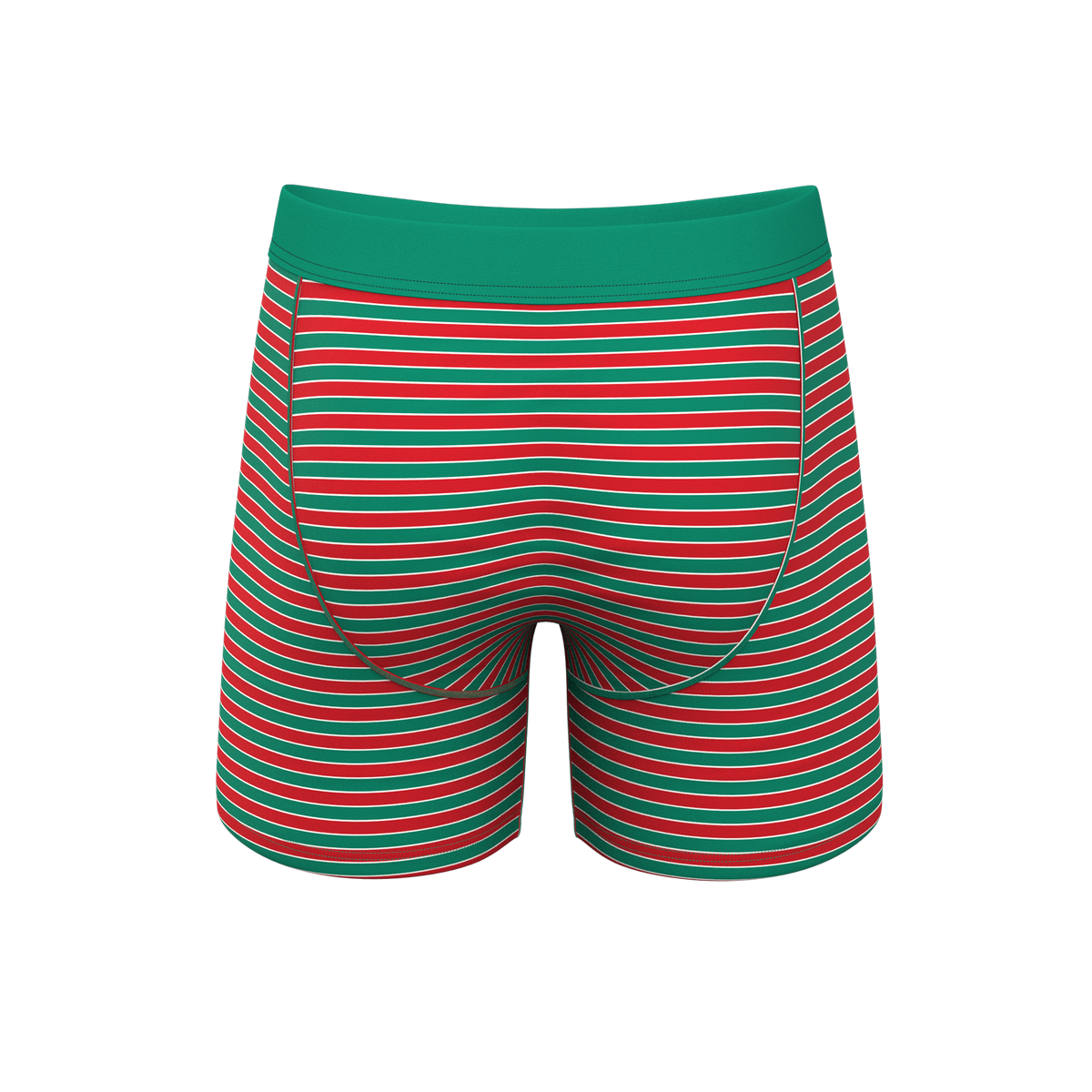 The Stripe Club | Christmas Striped Ball Hammock® Pouch Underwear With Fly - Shinesty