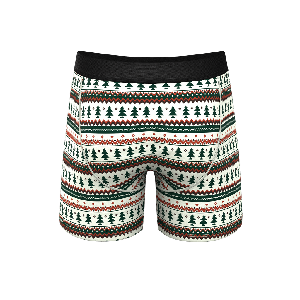 The Stuffed Stocking | Fair Isle Christmas Tree Ball Hammock® Pouch Underwear With Fly - Shinesty