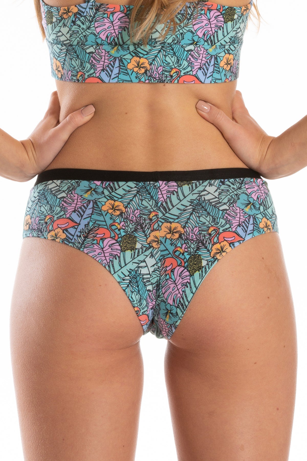 The Hot Tropic | Tropical Flamingo Cheeky Underwear - Shinesty