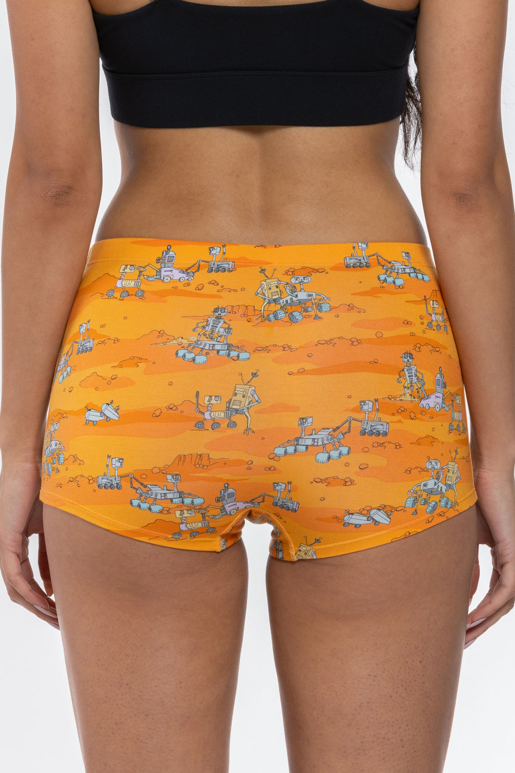 The Bend Rover | Space Robots Modal Boyshort Underwear - Shinesty
