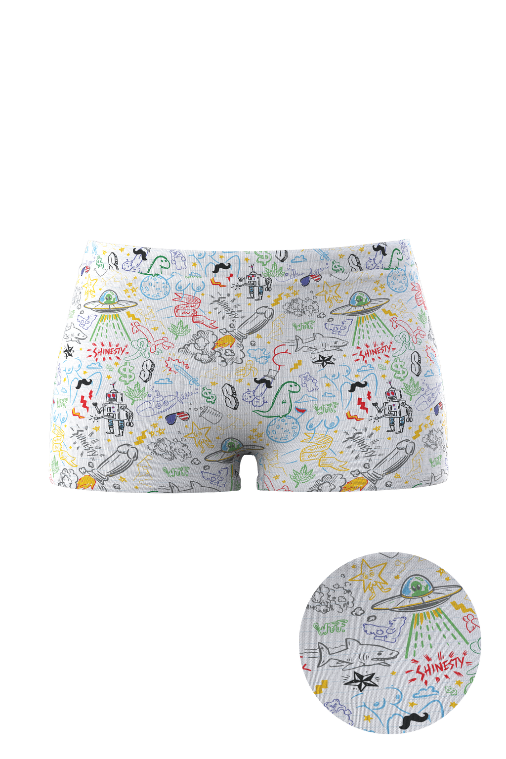 The Daily Detention | Doodle Modal Boyshort Underwear - Shinesty