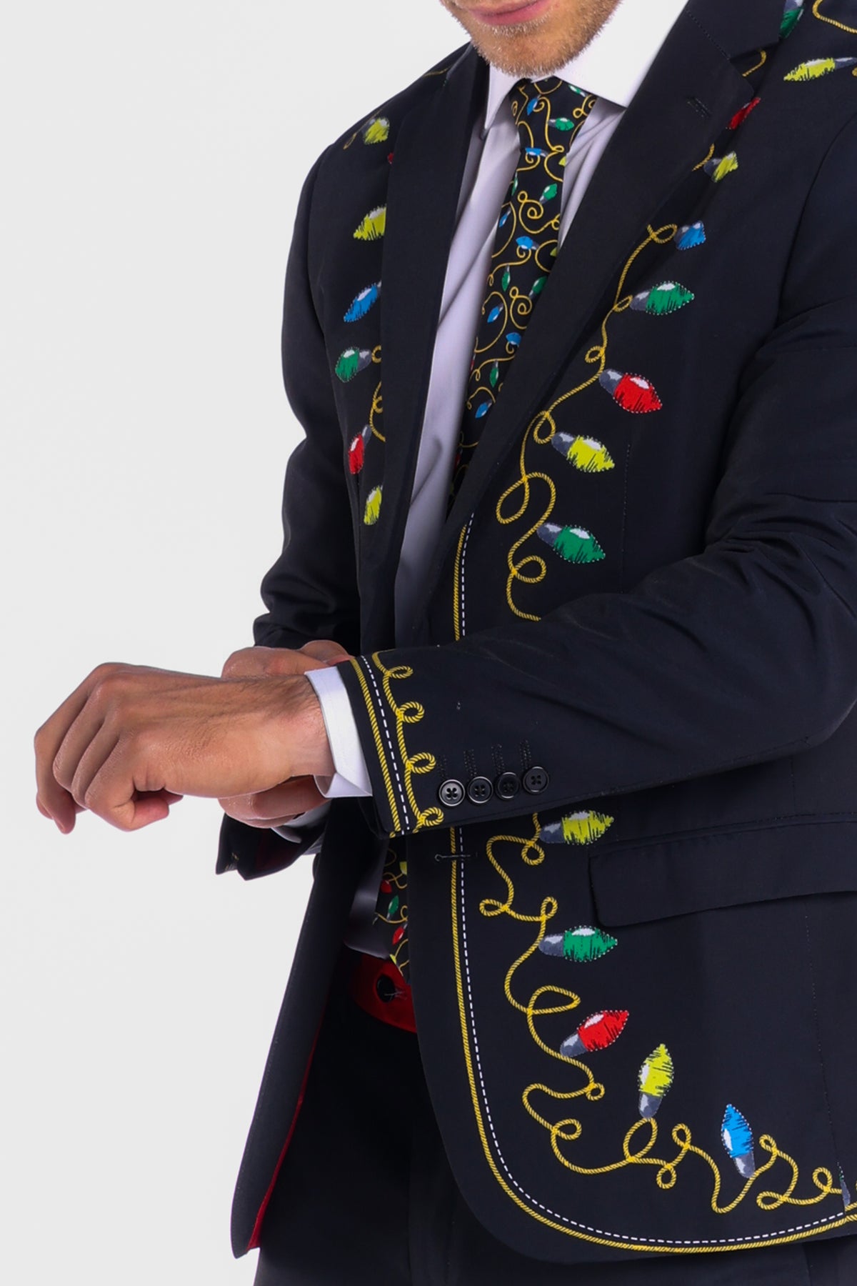 The Duke of December | Christmas Lights Ugly Christmas Suit - Shinesty