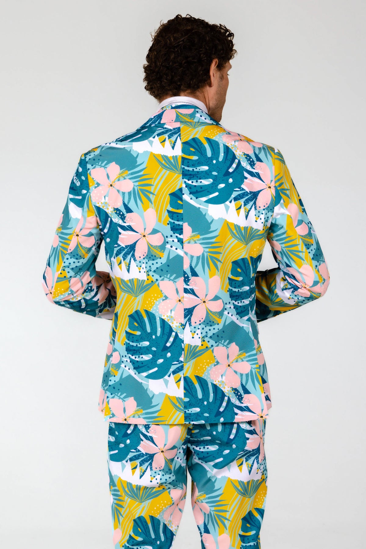 The Floral Fixation | Blue Tropical Suit Blazer - Shinesty