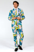 The Floral Fixation | Blue Tropical Suit Blazer - Shinesty