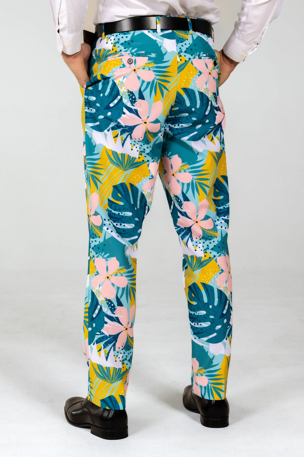The Floral Fixation | Blue Tropical Suit Pants - Shinesty