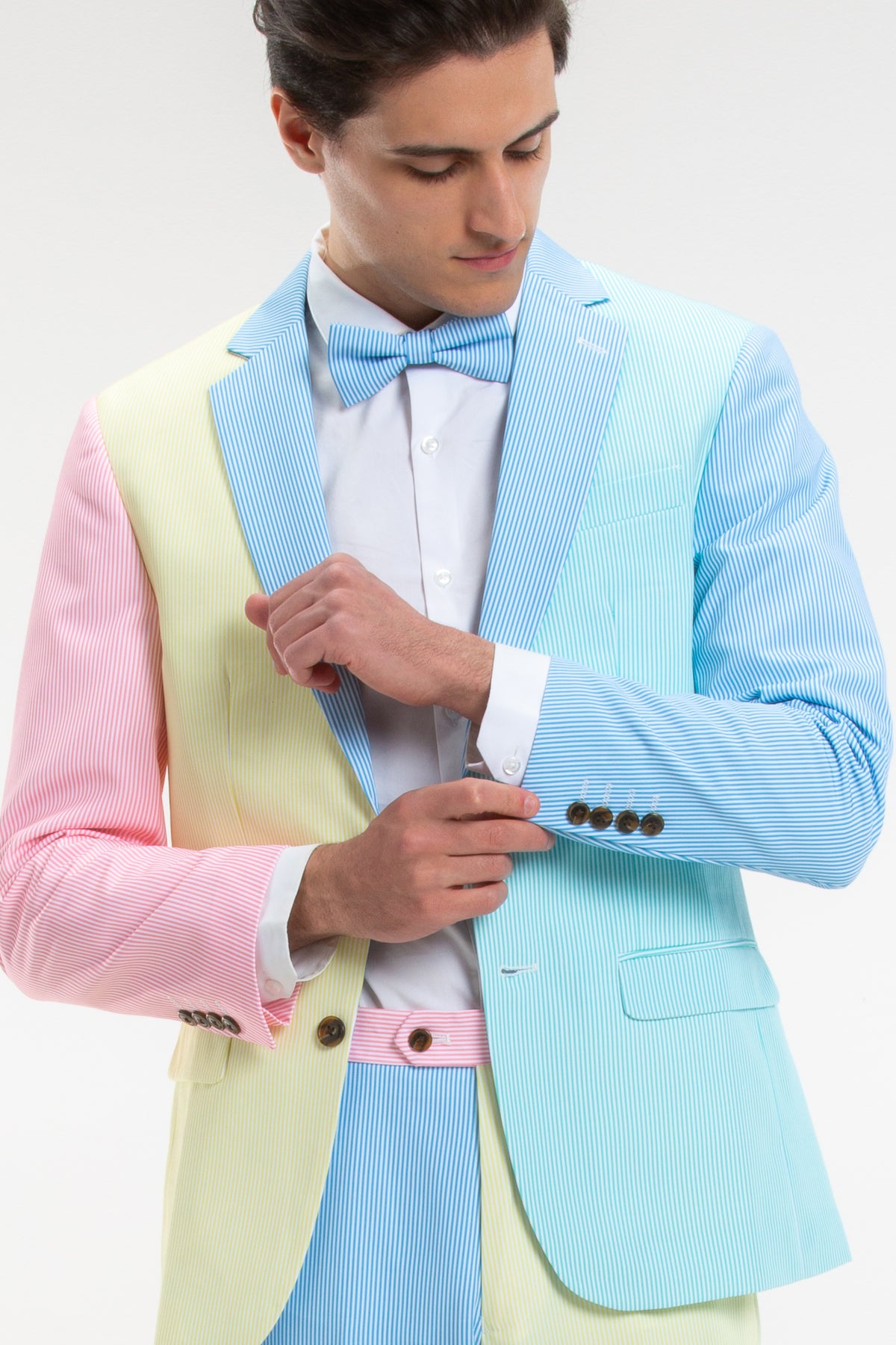 The Millionaires Row | Derby Color Block Stripe Suit - Shinesty