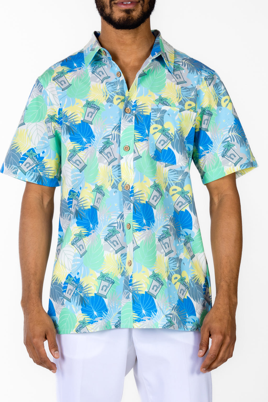 The Minty Fresh | Tropical Derby Hawaiian Shirt - Shinesty