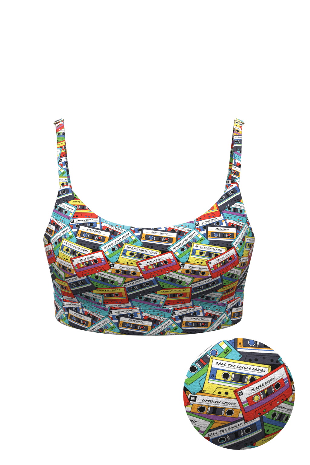The Mixtape | Cassette Tapes Boob Hammock™ Scoop Bralette - Shinesty