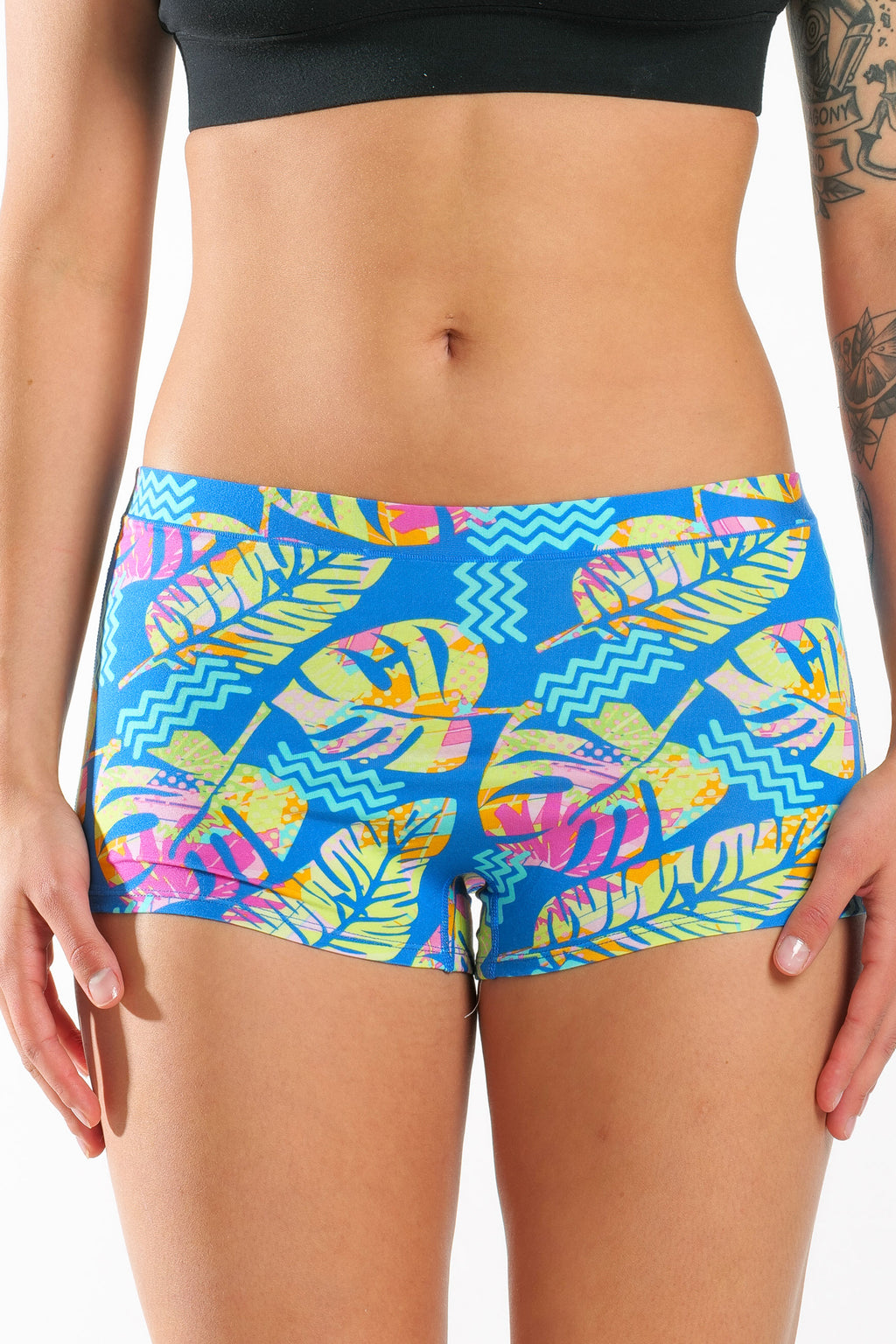 The Oahu Rendezvous | Tropical Leaves Modal Boyshort Underwear - Shinesty