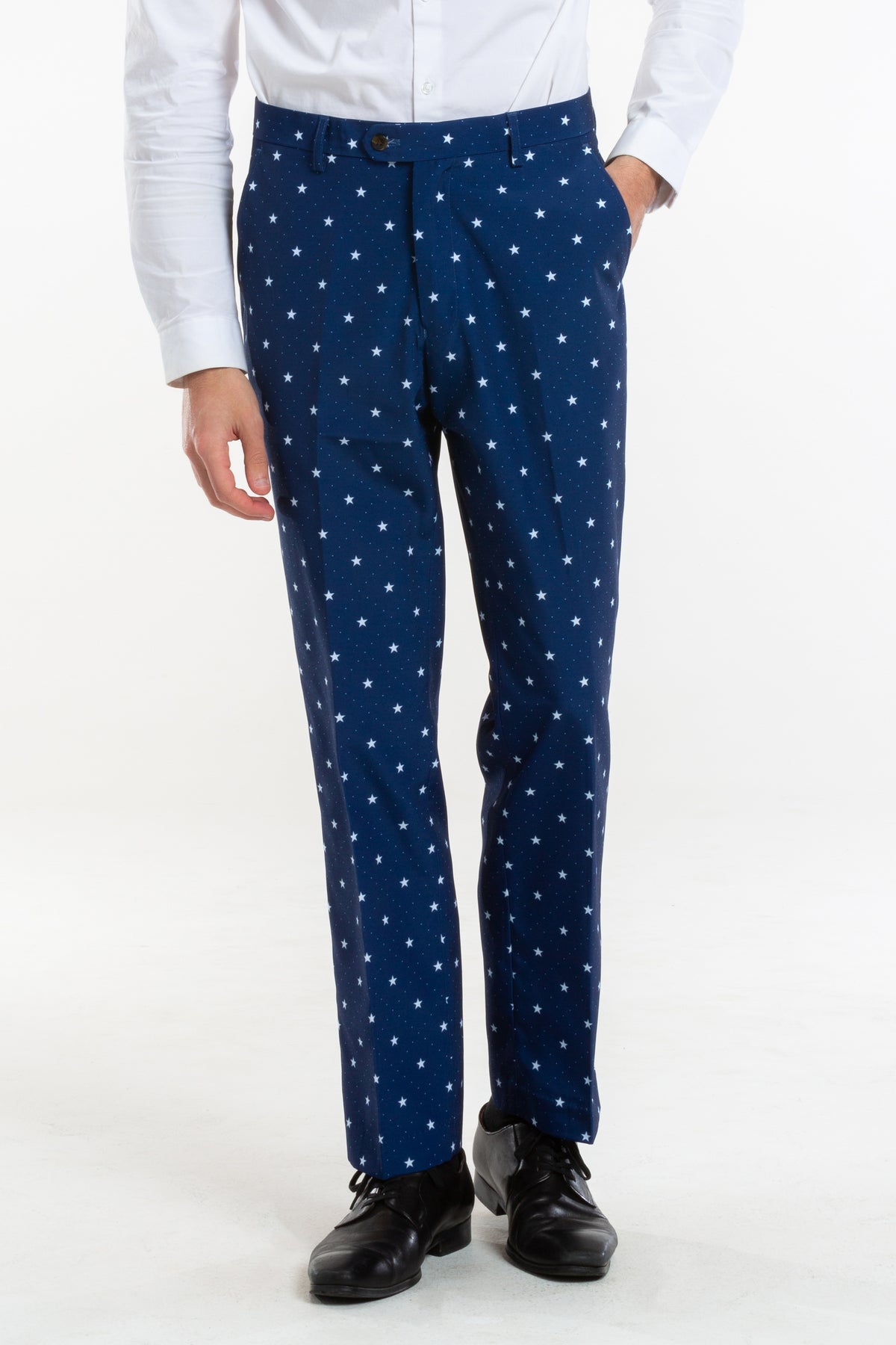 The Sweet Tea | White Stars Suit Pants - Shinesty