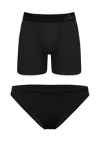 The Threat Level Midnight | Black Bikini and Ball Hammock® Boxer Matching Couples Underwear Pack - Shinesty