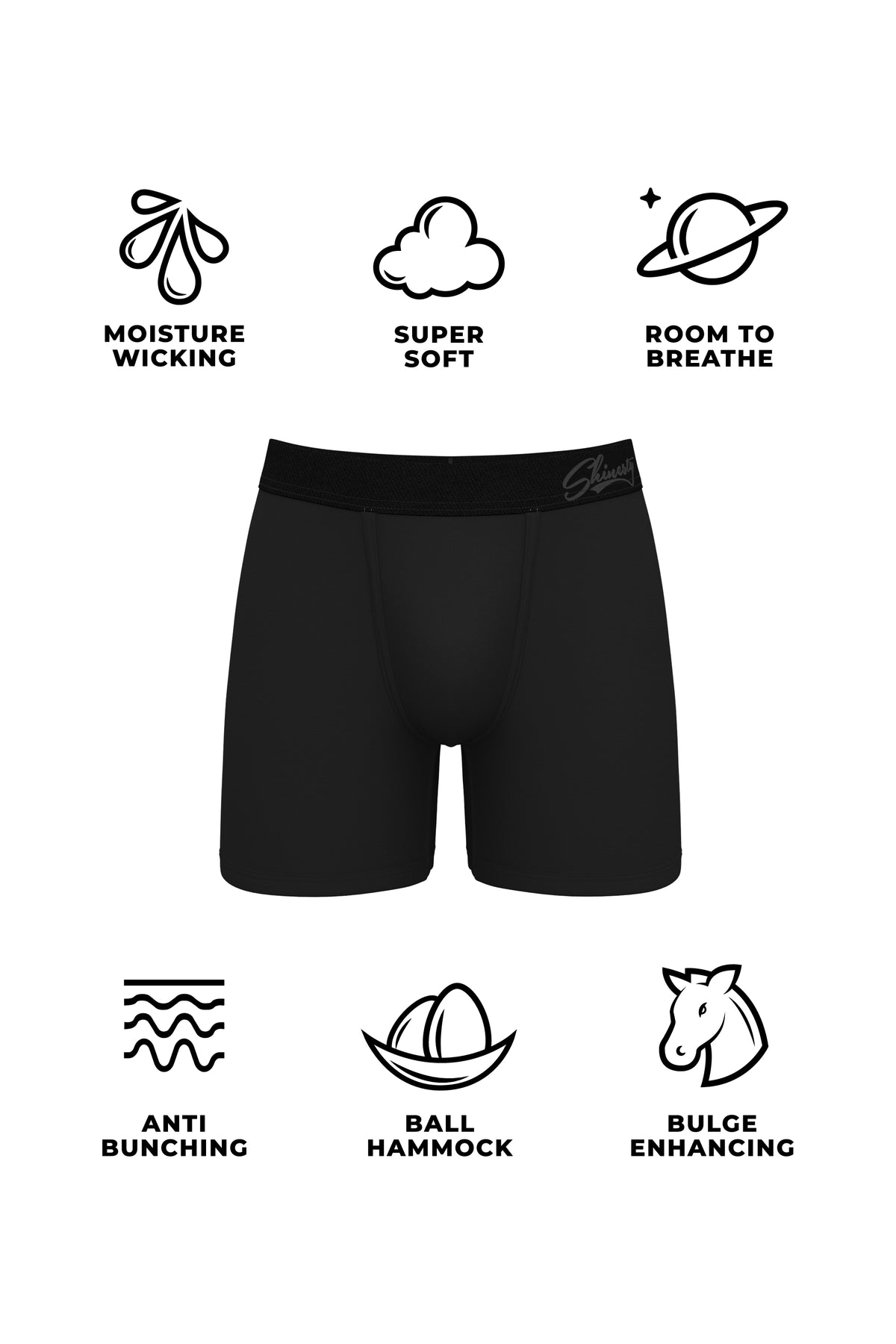The Threat Level Midnight | Black Boyshort and Ball Hammock® Boxer Matching Couples Underwear Pack - Shinesty