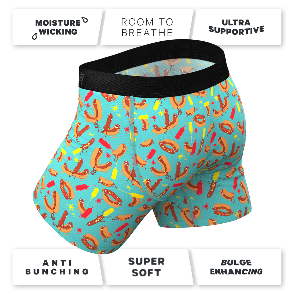 The Use a Condiment | Hot Dogs Ball Hammock® Pouch Underwear With Fly - Shinesty