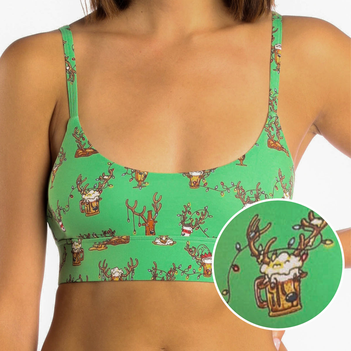 The Blitzened | Reindeer Beer Boob Hammock™ Scoop Bralette - Shinesty